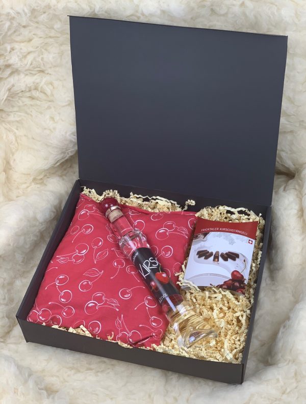 Geschenk-Box rote Kirschen mit Fricktaler Gruss