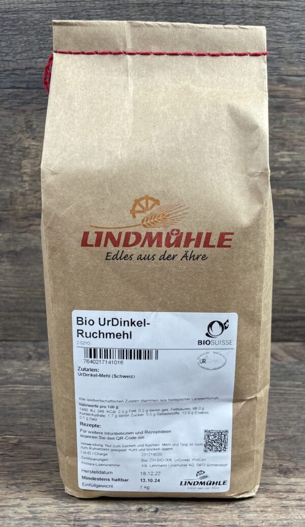 Mühle Scherz AG Abbildung: Bio UrDinkel Ruchmehl, 1 kg - Backmehl