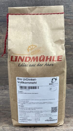 Mühle Scherz AG Abbildung: Bio UrDinkel Volkornmehl 1 kg - Backmehl