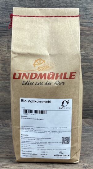 Mühle Scherz AG Abbildung: Bio Weizen Vollkornmehl, 1 kg - Backmehl