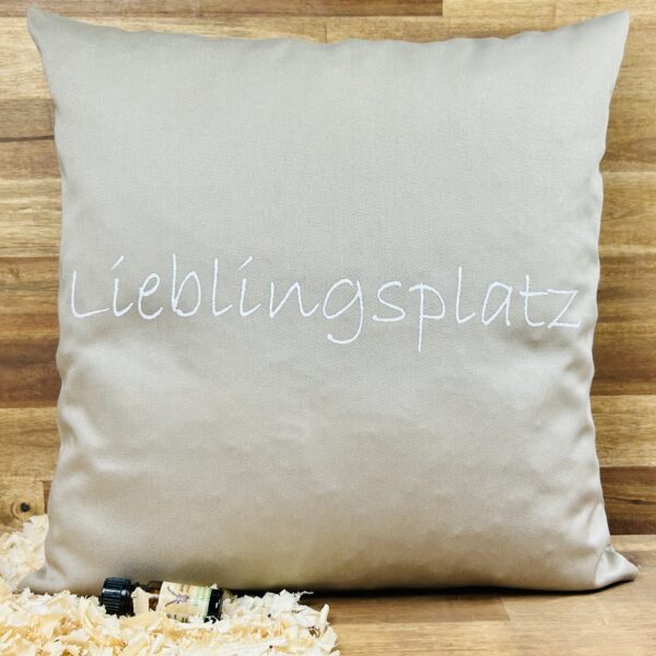 Abbildung: Arvenkissen Lieblingsplatz Beige 40 x 40 cm