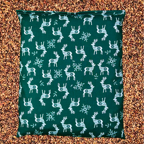 Traubenkern Kissen Grün Rentiere