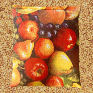 Abbildung: Kirschensteinkissen mit Apfelmuster