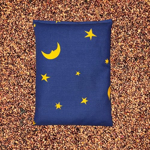 Traubenkern Kissen Mond und Sterne