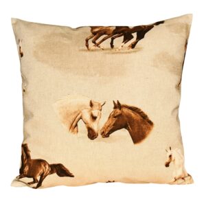 Abbildung: Arvenkissen Pferde auf natur 40 x 40