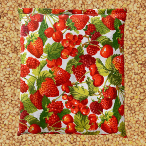 Abbildung: Kirschensteinkissen mit Erdbeermuster