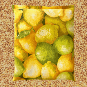 Abbildung: Kirschensteinkissen mit Zitronenmuster